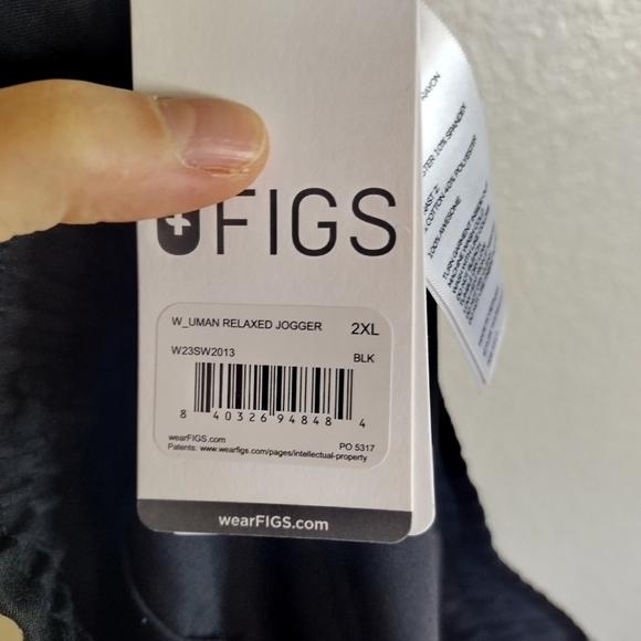 NWT figs uman relaxed jogger scrub pants BLACK sz 2xl - Picture 7 of 7
